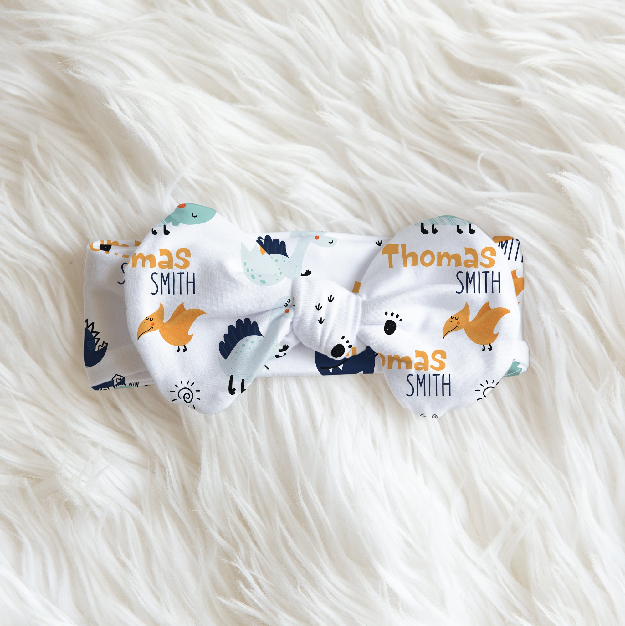 Cute Dinosaur Personalized Bow Headband