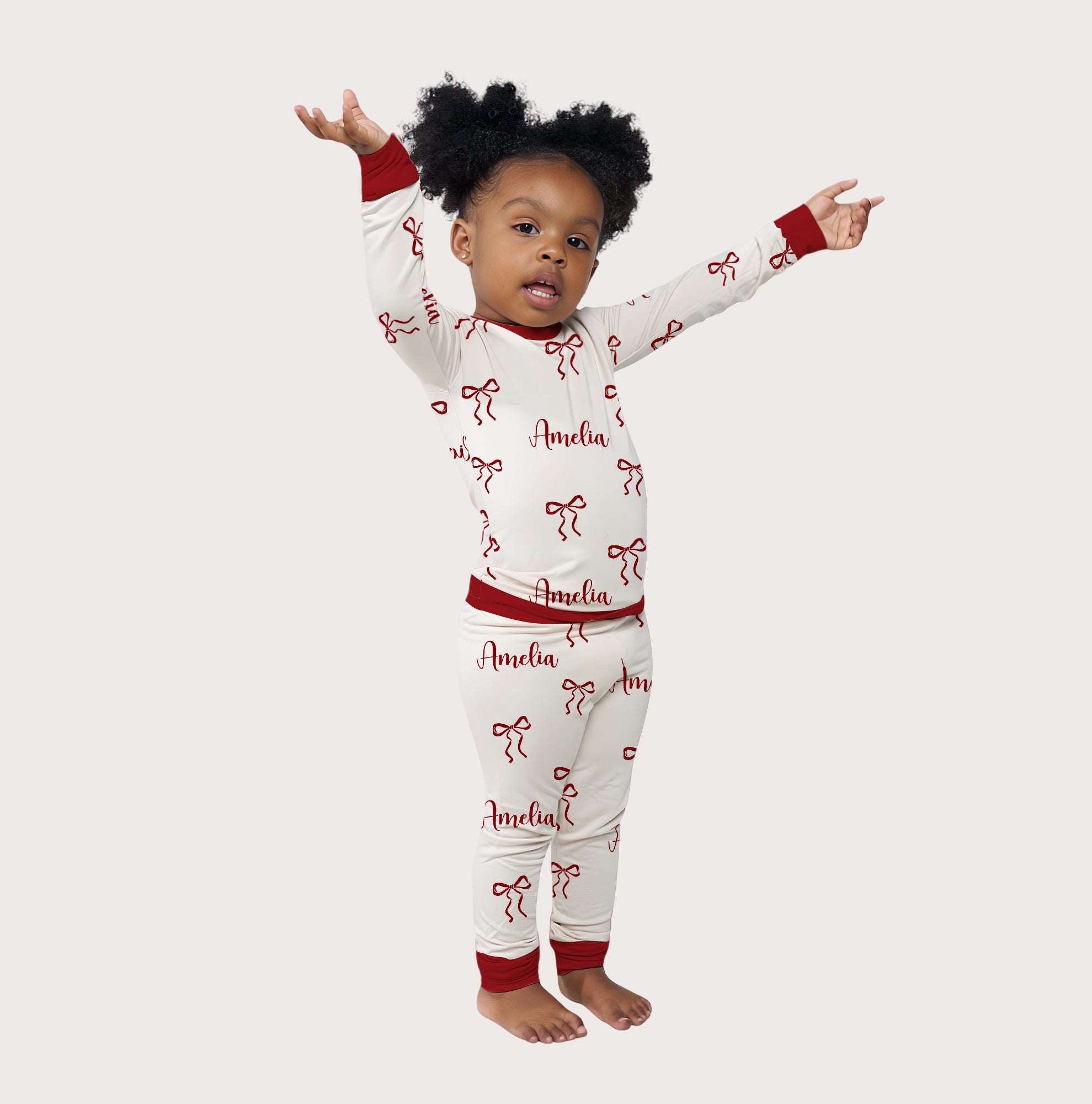 Coquette Ribbon Personalized Pajama Set