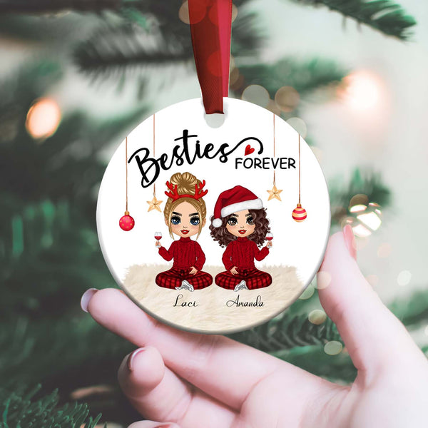 Personalized Friendship Ornament, Christmas Gift For Besties Forever