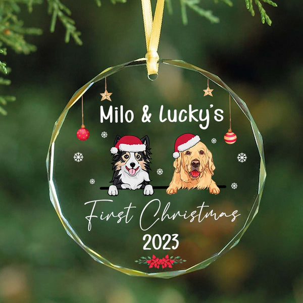 Personalized Dogs First Christmas Ornament , Custom Dog Ornament, Puppy's 1st Xmas