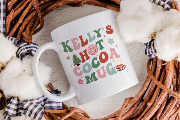 Custom Hot Cocoa Mug, Personalized Hot Chocolate With Name Christmas Mug