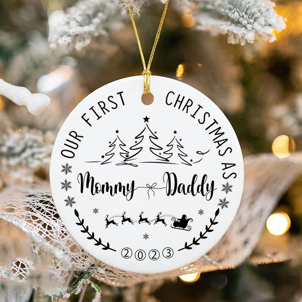 Family Christmas Ornaments - First Time Parents Gifts for Christmas