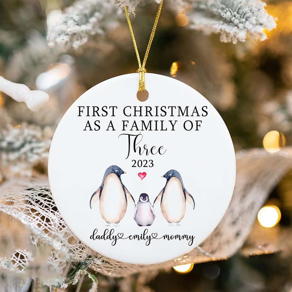 Personalised First Christmas as Family Decoration, Baby's First Christmas