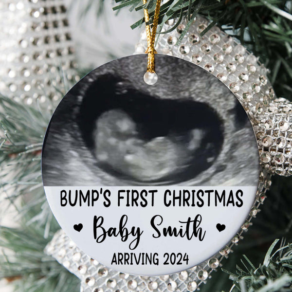 Personalized Photo Bump's First Christmas Ornament 2023