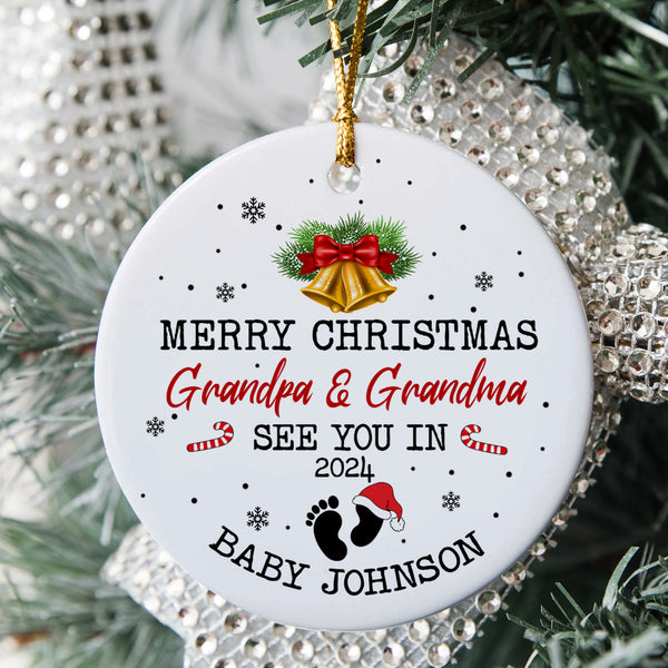 Promoted to Grandparents Ornament, Christmas Ornament, Pregnancy Announcement