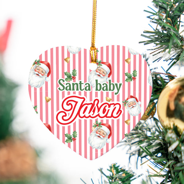 Santa Baby Personalized Custom Ceramic Ornament
