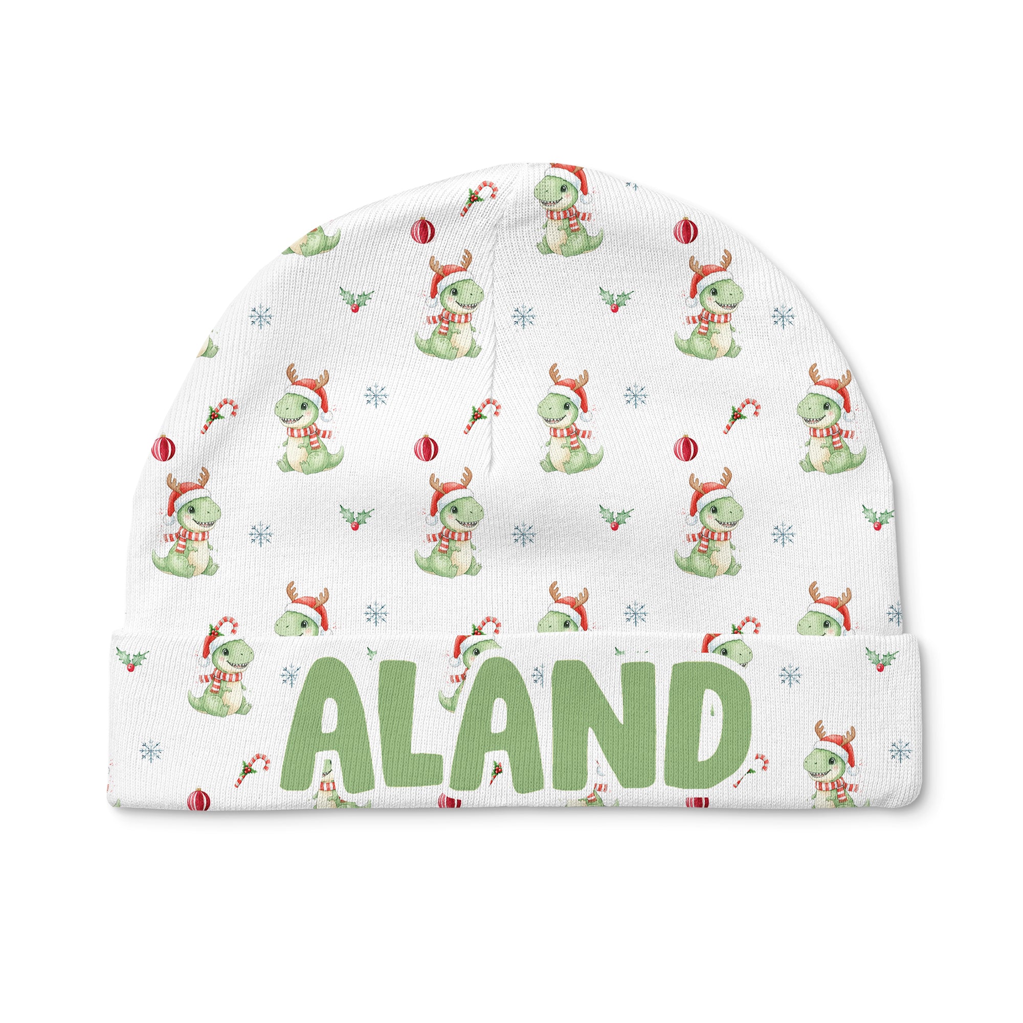 Dinosaur's Christmas Personalized Beanie Hat
