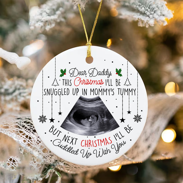 Ultrasound Baby Christmas Gift For Dad Dear Daddy Xmas With You Personalized Ornament