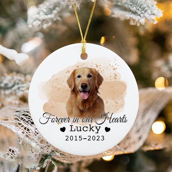 Dog Memorial Ornament, Custom Dog Photo Ornament, Pet Memorial Gifts