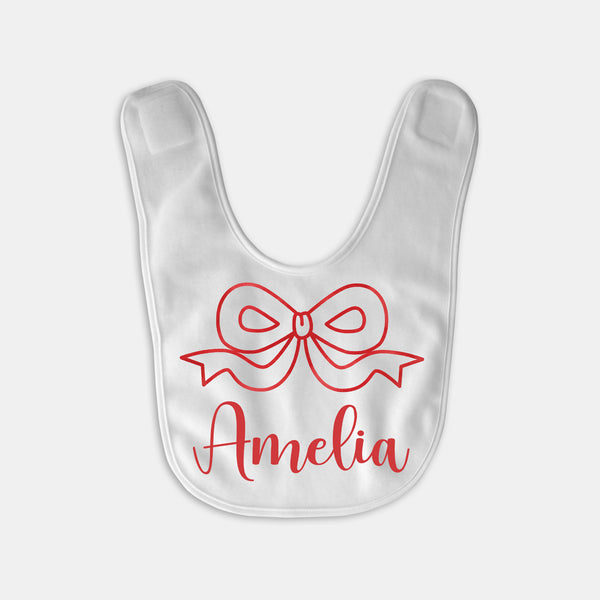 Coquette Ribbon Personalized Bib