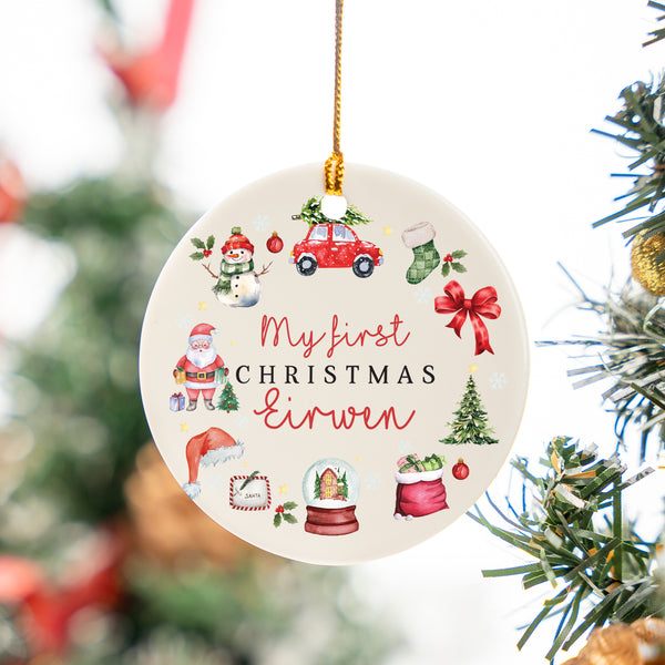 Christmas Day Personalized Custom Ceramic Ornament