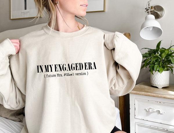 Personalized In my Engaged Era Shirt, Customized Engagement Sweatshirt