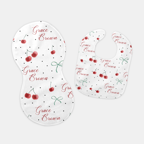 Cherished Baby Personalized Bib and Burp Cloth Set