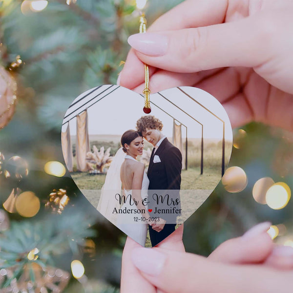 First Christmas Married and Engaged Ornament Newlywed Gift Mr & Mrs Ornament