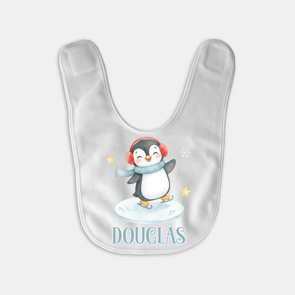 Snow Penguin Personalized Bib