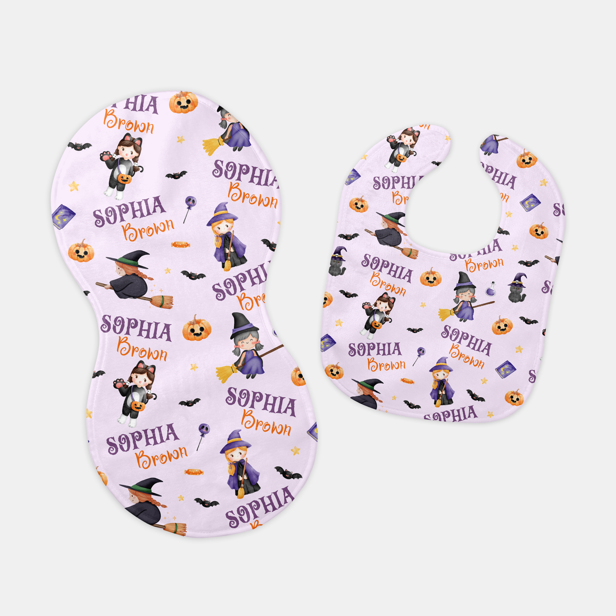 Dress-up Babe Personalized Bib and Burp Cloth Set