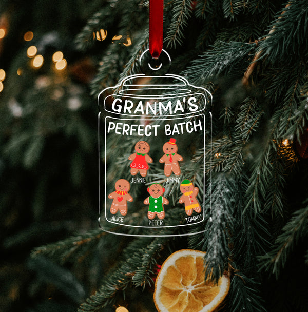 Custom Grandma's Perfect Batch Ornament, Grandparents  With Kids Ornament