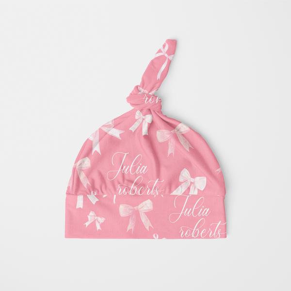 Coquette Bow Personalized Knotted Beanie