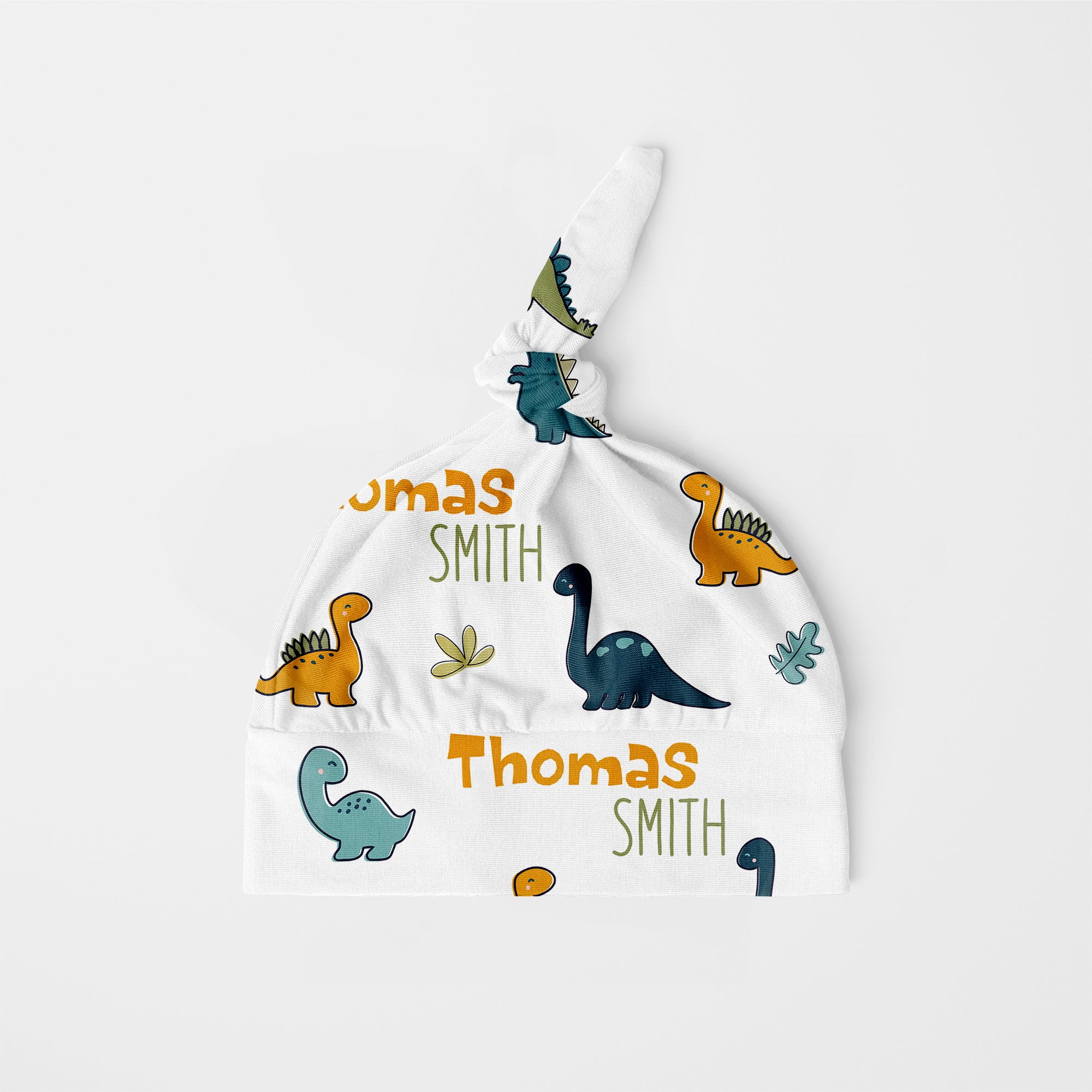 Mini Dinosaur Personalized Knotted Beanie