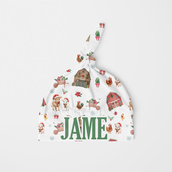 Xmas Farm Personalized Knotted Hat