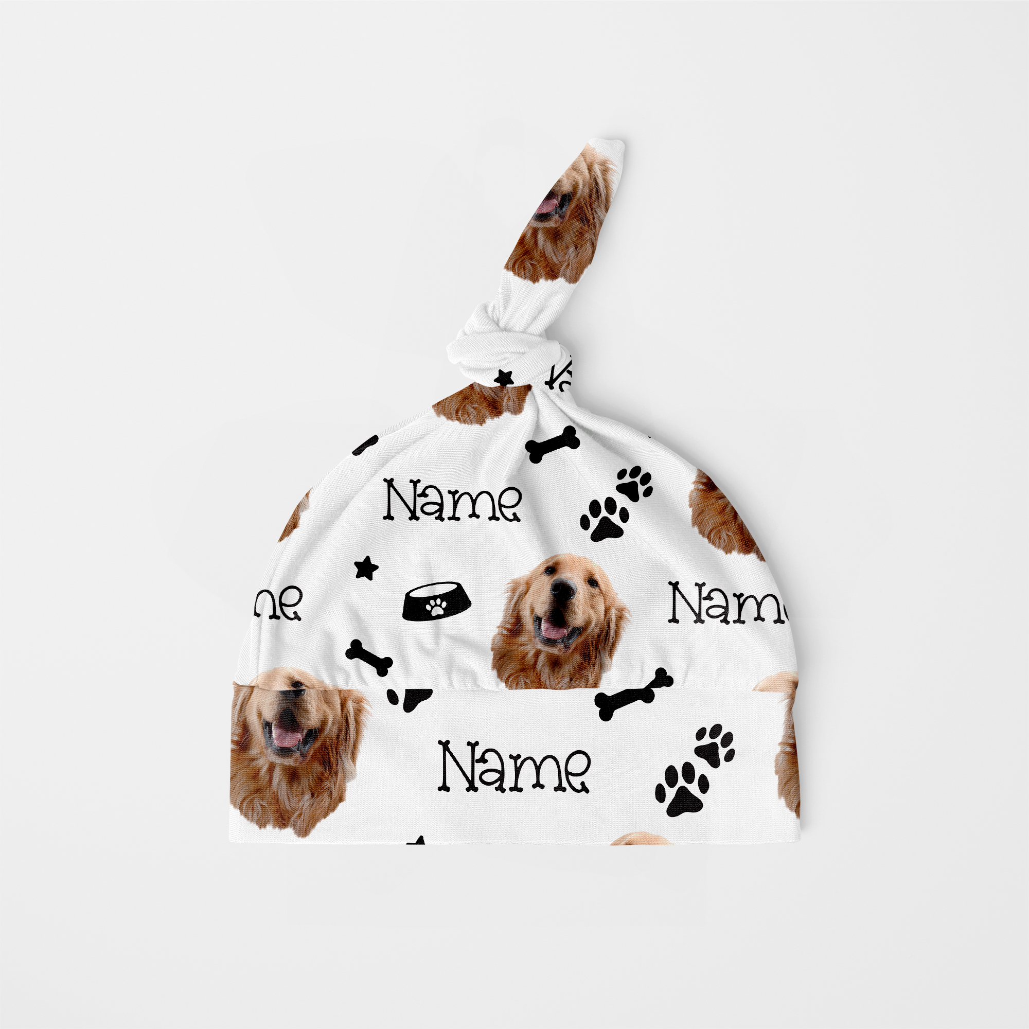 Dog Portrait Personalized Knotted Hat