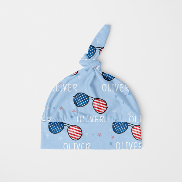 Patriotic Stars Stripes Personalized Knotted Hat
