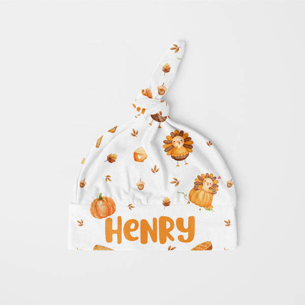 Babe's 1st Thanks Giving Personalized Knotted Beanie