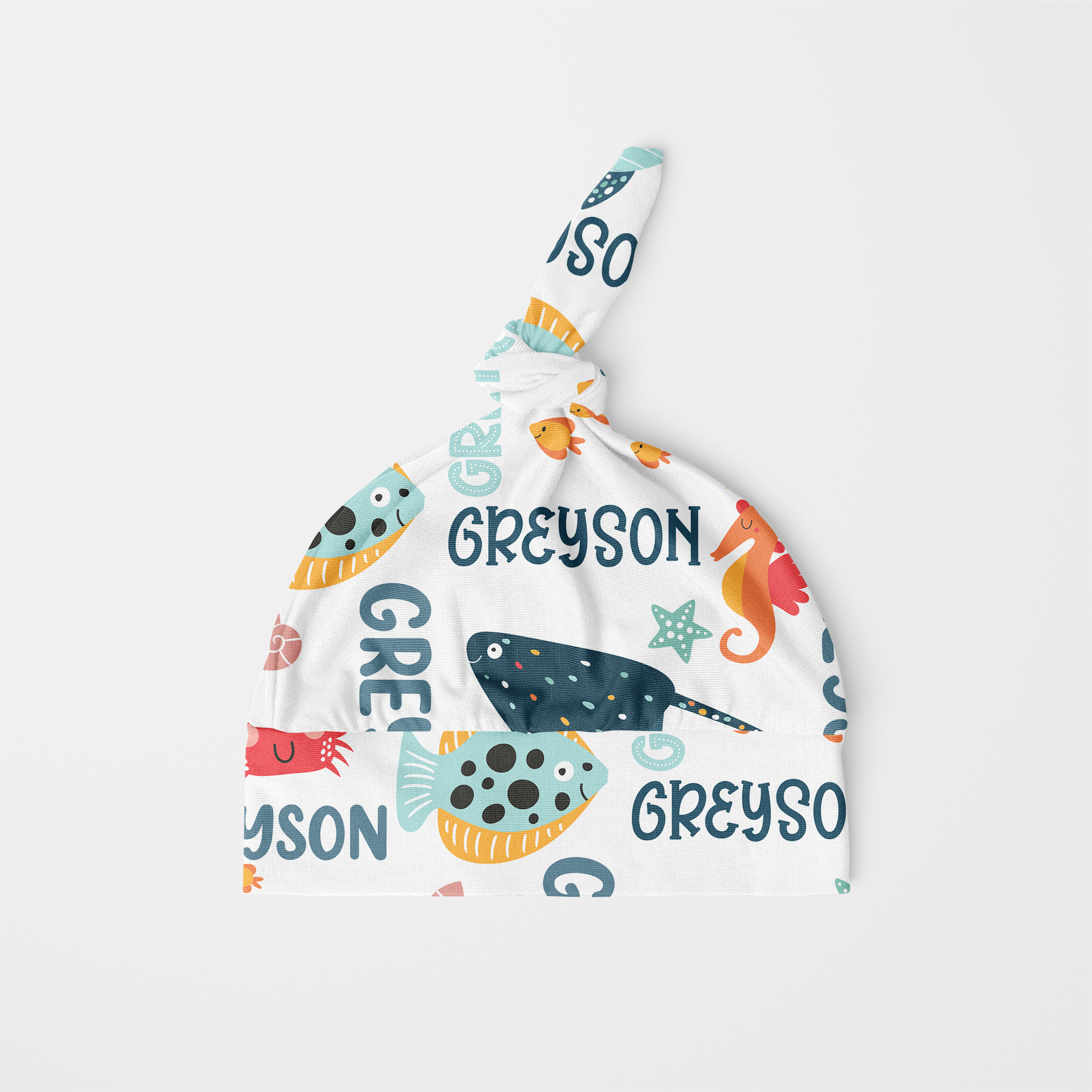 Ocean Animal Personalized Knotted Hat