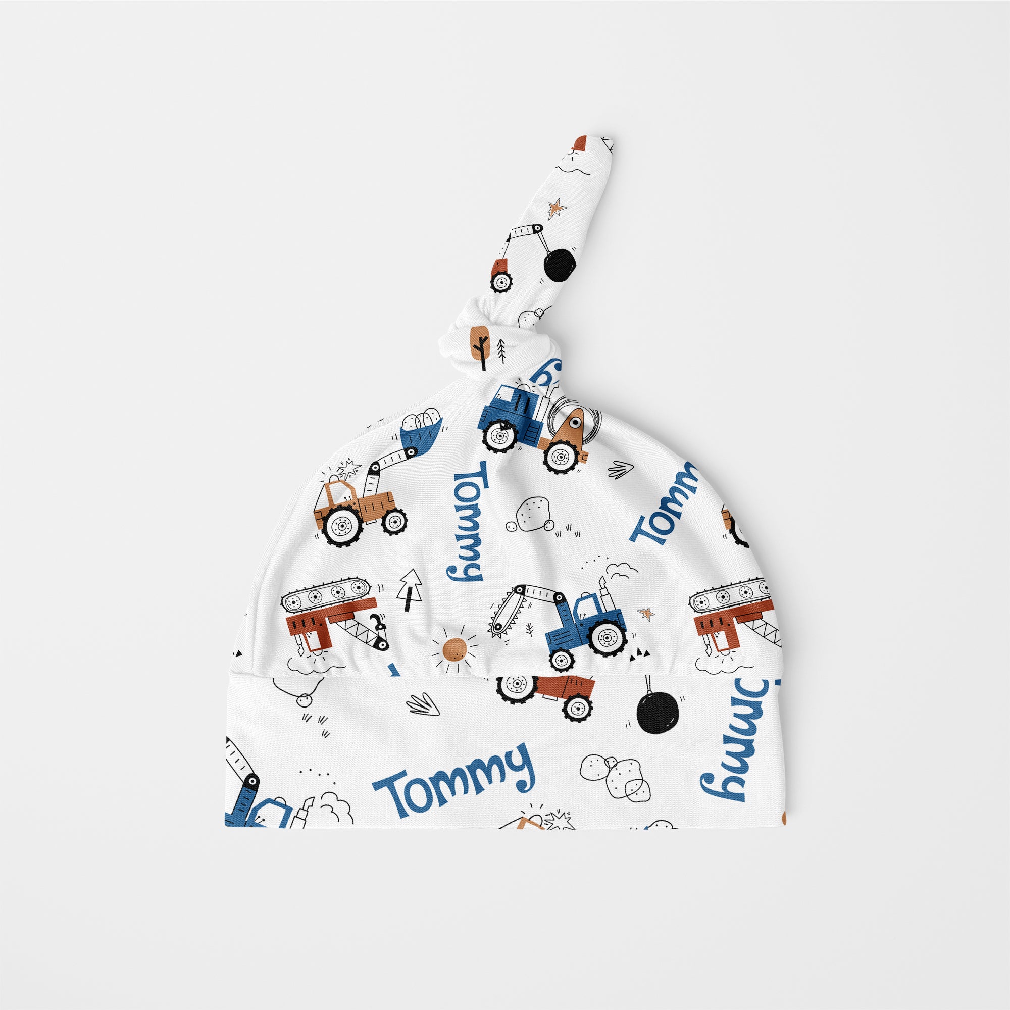 Construction Vehicle Personalized Knotted Beanie