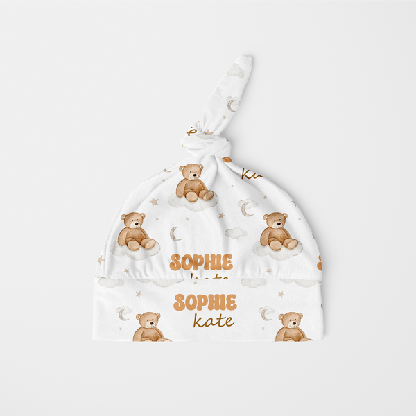 Teddy Bear Personalized Knotted Hat