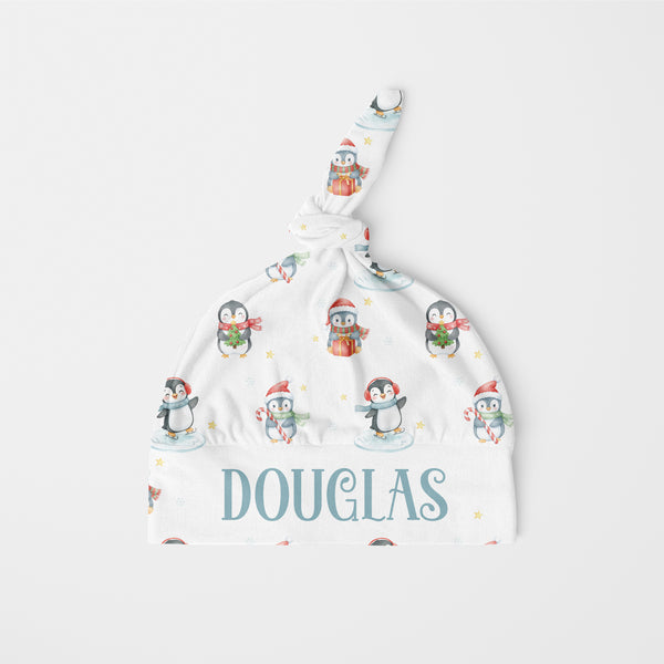 Snow Penguin Personalized Knotted Hat