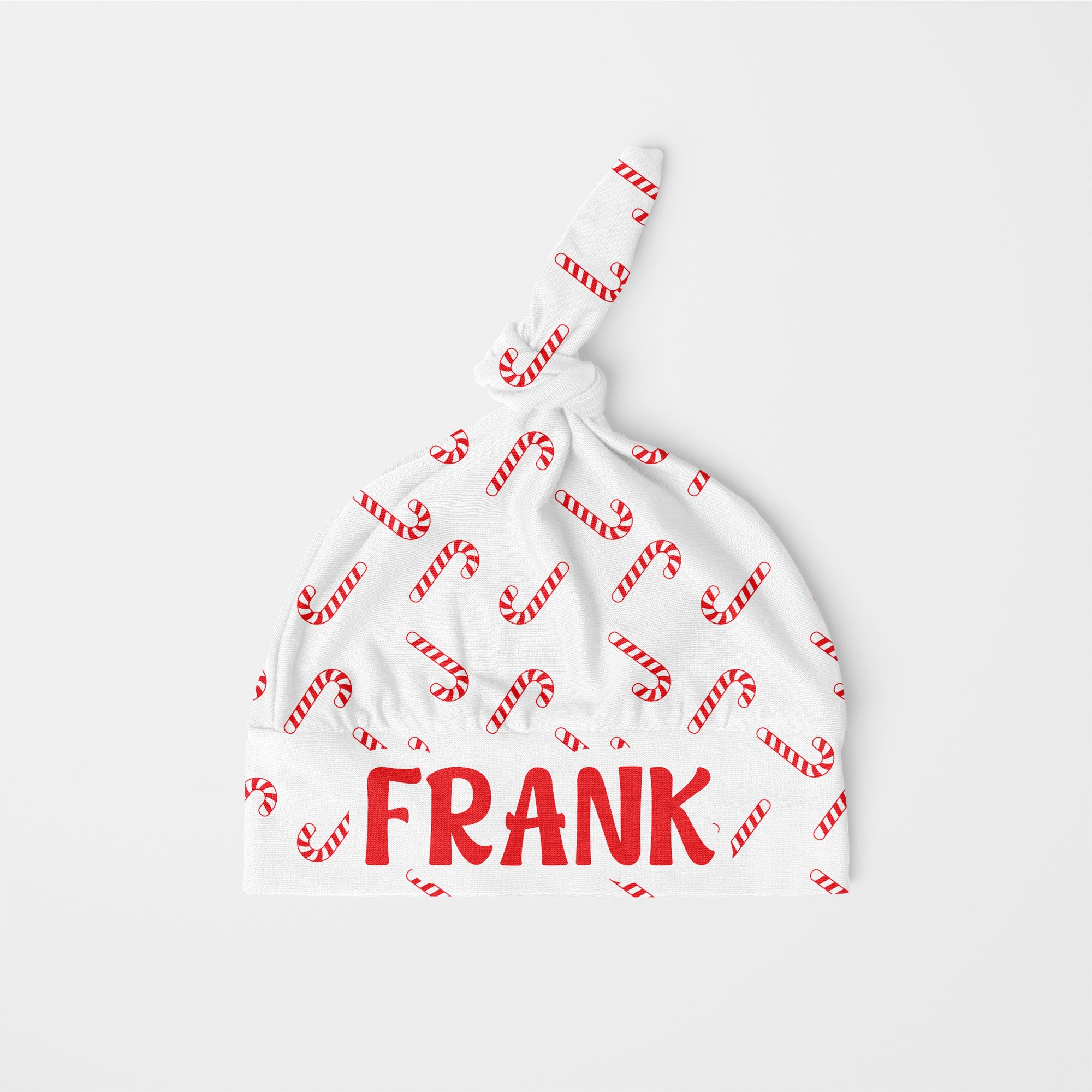 Candy Cane Personalized Knotted Hat