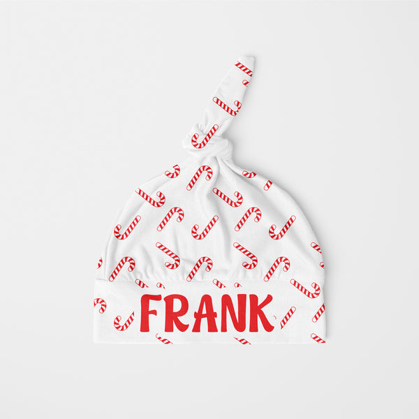 Candy Cane Personalized Knotted Hat