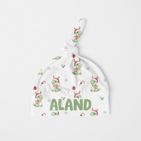 Dinosaur's Christmas Personalized Knotted Hat