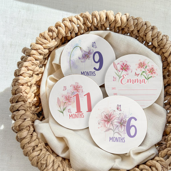 Lilys Milestone Tracker Wood Signs