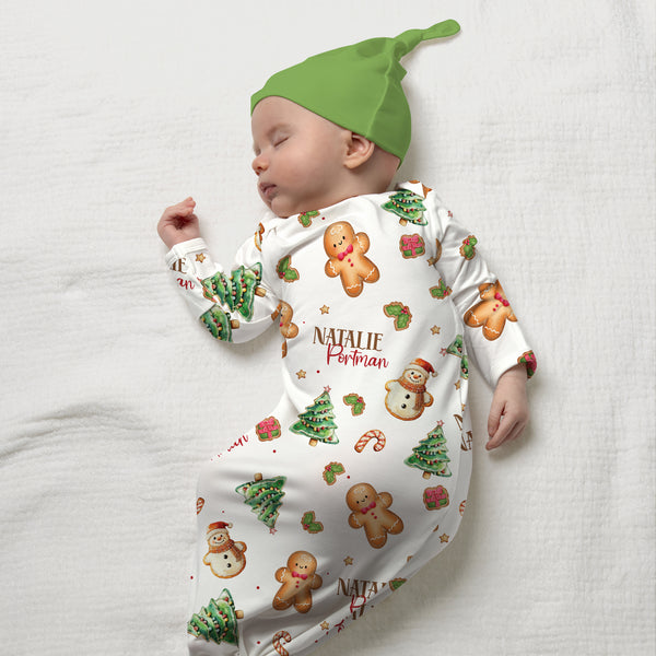 Gingerbread Personalized Newborn Sleep Gown
