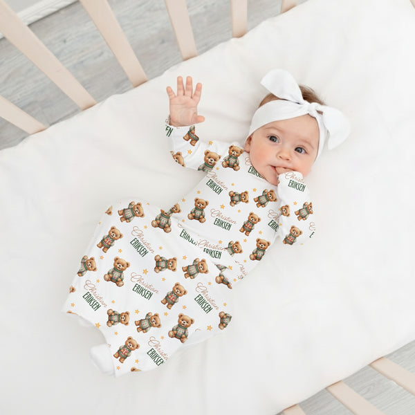Cozy Bear Personalized Newborn Sleep Gown