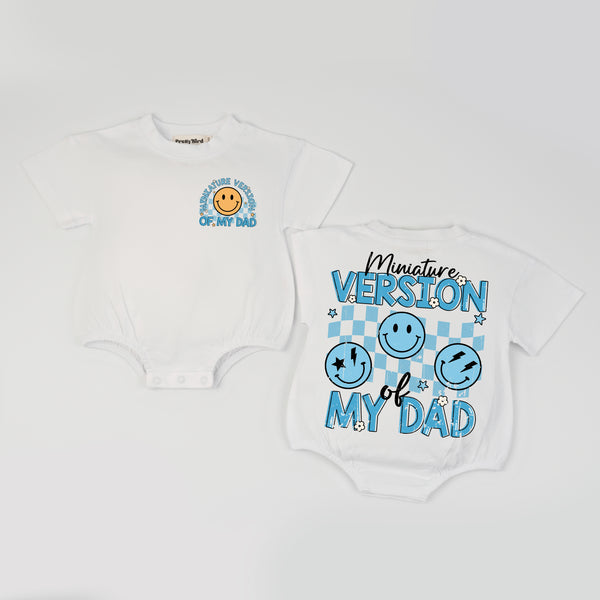 Miniature Version Of My Dad Tee Romper, Funny Baby Short Sleeve Romper