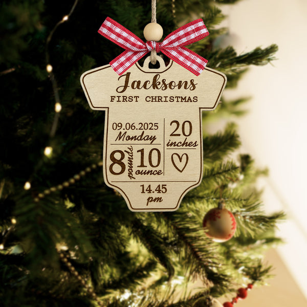 Baby Birth Stats Personalized Wood Ornament