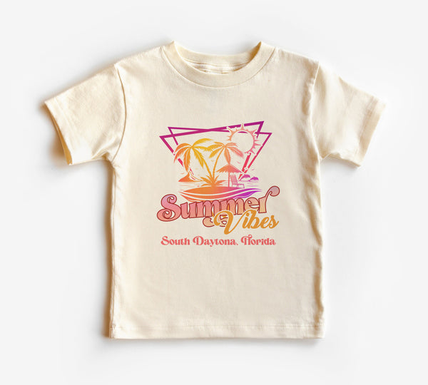 Summer Vibes Toddler Shirt, Personalized State Beach Kid Shirt