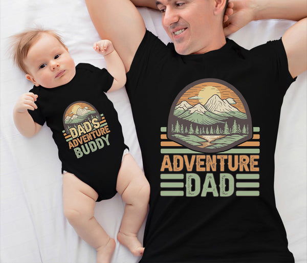 Adventure Dad Shirt, Dad's Adventure Onesie, Fathers Day Matching Dad and Baby Shirt