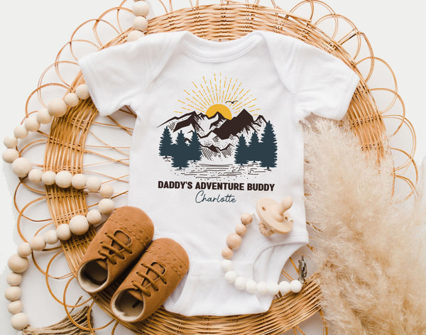 Daddy’s Adventure Buddy Baby Onesie Custom Name