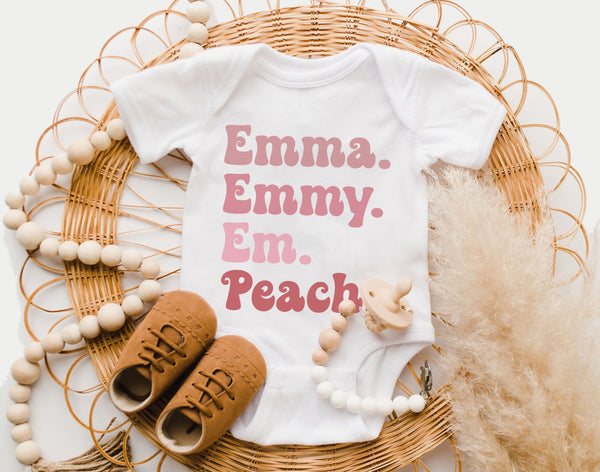 Personalized Nicknames Shirt And Onesie, Custom Toddler & Onesie Shirt