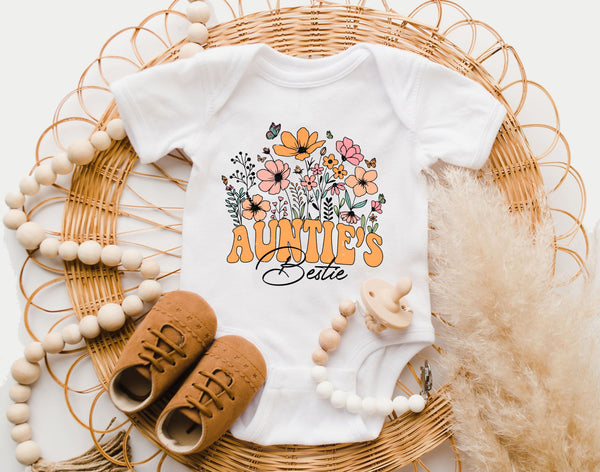 Auntie's Bestie Baby Bodysuit - Gift From Aunt - Auntie Baby Shirt