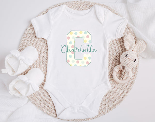 Personalized Neutral Baby Onesie Custom Name, Baby Name Announcement