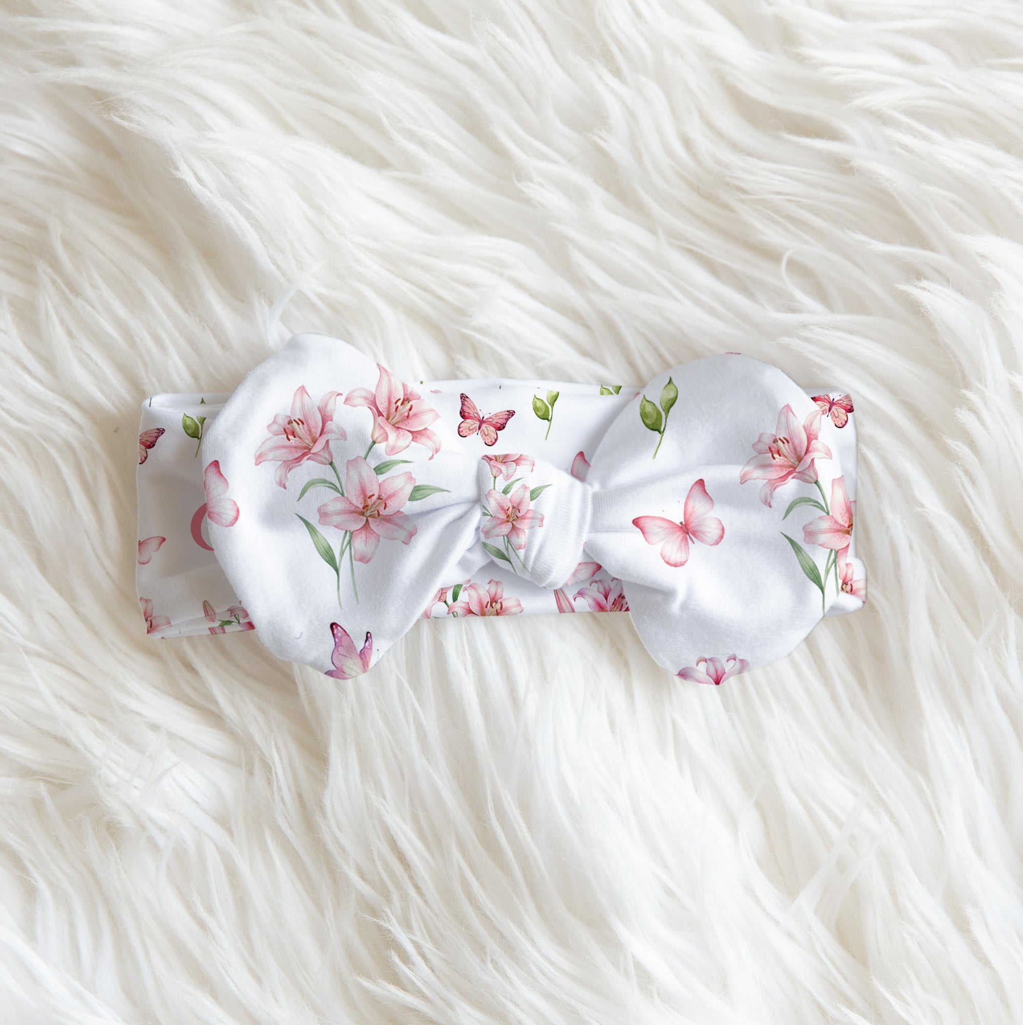 Pink Lilys Personalized Bow Headband