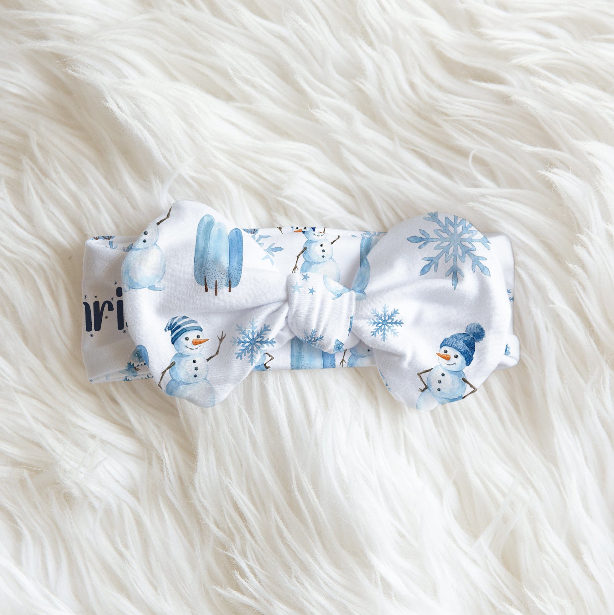 Snowman Personalized Bow Headband