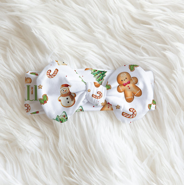 Gingerbread Personalized Bow Headband