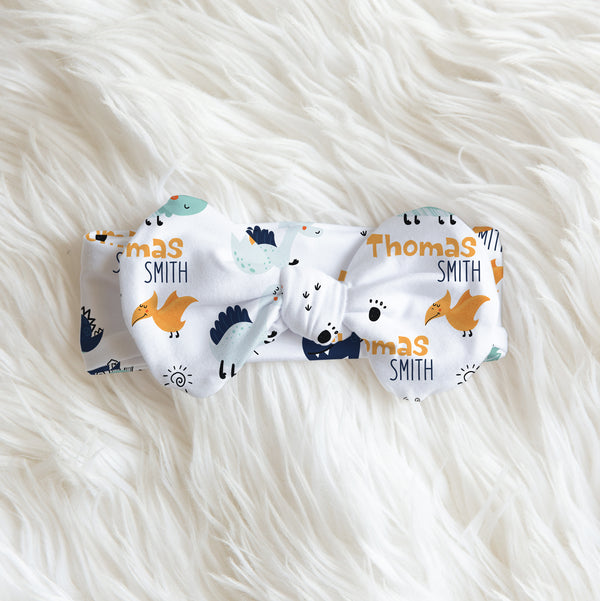Cute Dinosaur Personalized Bow Headband