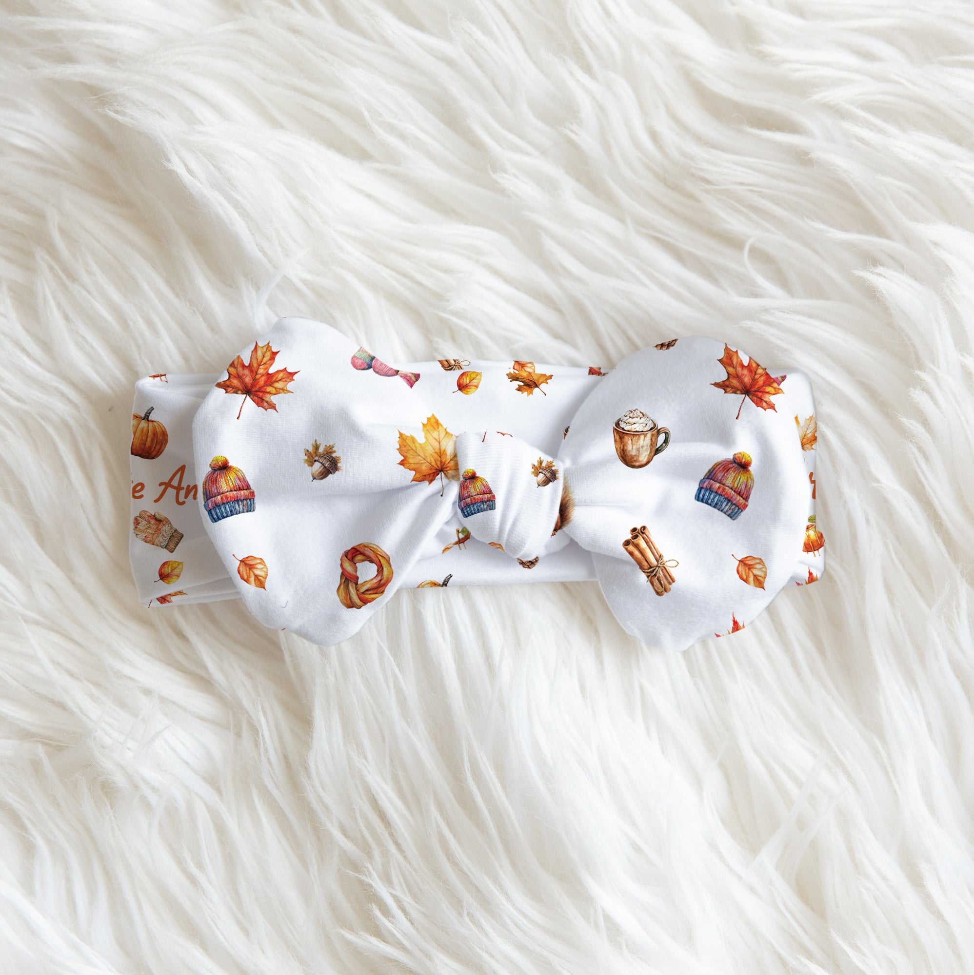 Fall Cottage Personalized Bow Headband